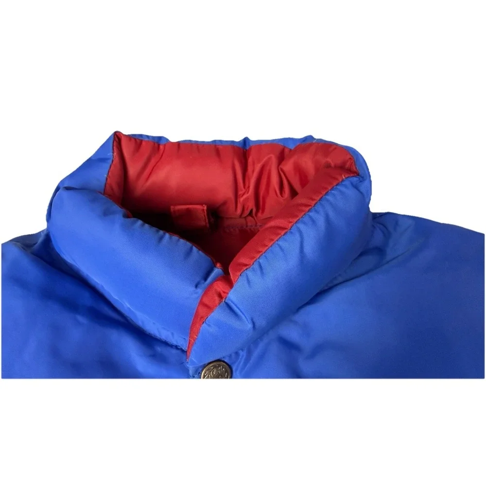 Vintage 80 Puffer Vest Mens Prime Northern Goose Down Reversible Blue red M 2h2